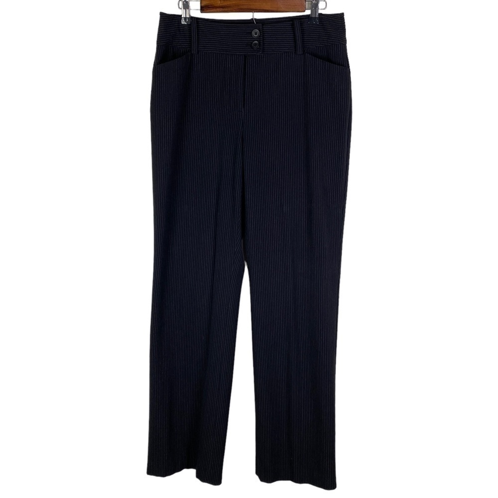 Apostrophe Vanessa Black Pinstriped High Rise Tall Dress Pants Women's 8‎